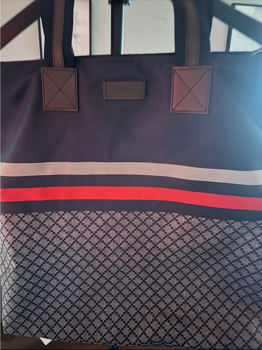 Gucci Diamanté Web Stripe Large Tote - Zipper Closure -Pristine -Authentic